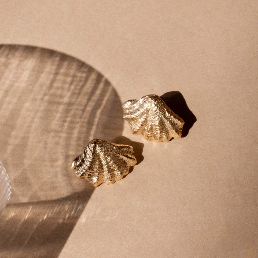 AURATE X KERRY: Venus Gold Vermeil Stud Earrings